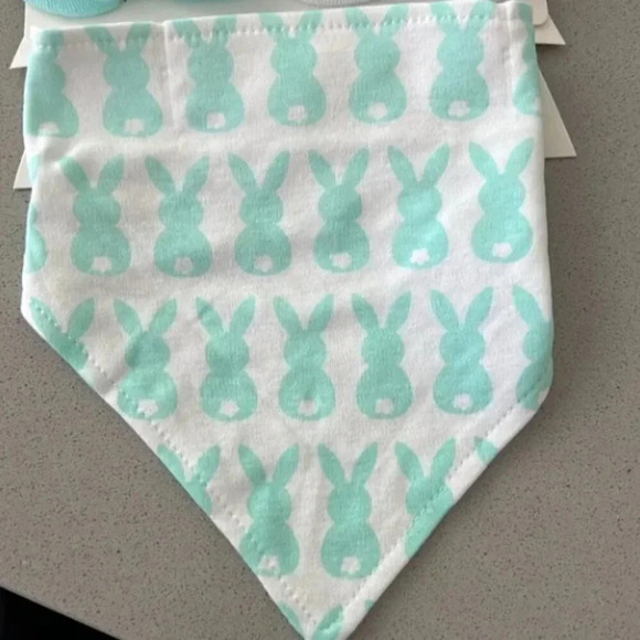 Hudson Baby Easter Bandana Bib & Infant Easter Socks - Green/Blue - Picture 2 of 5